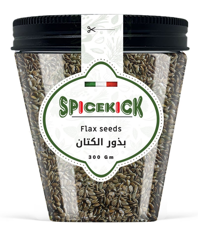 بذور الكتان الطبيعية 300 جرام – بذور كتان نقية عالية الجودة، غنية بالألياف وأوميغا 3، تُستخدم لدعم الهضم والصحة العامة